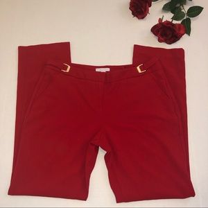New York & Co. Red Pants with Gold Buckle